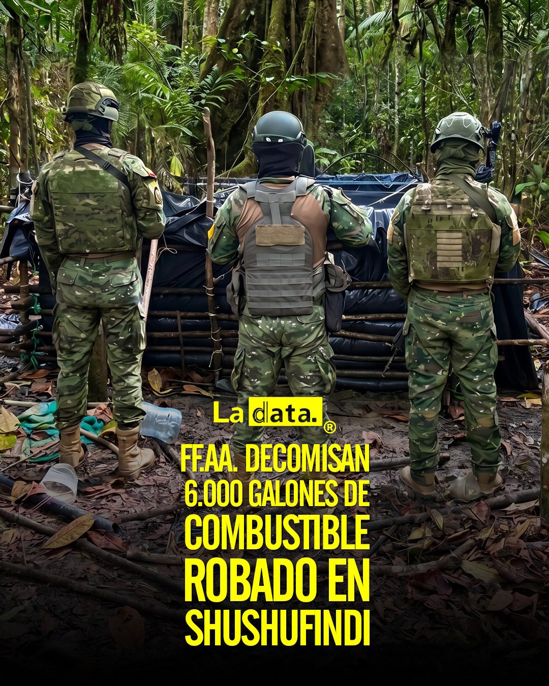 #Tendencia ​​FF.AA. decomisan 6.000 galones de combustible robado en Shushufindi. En un operativo militar en Shushufindi, las