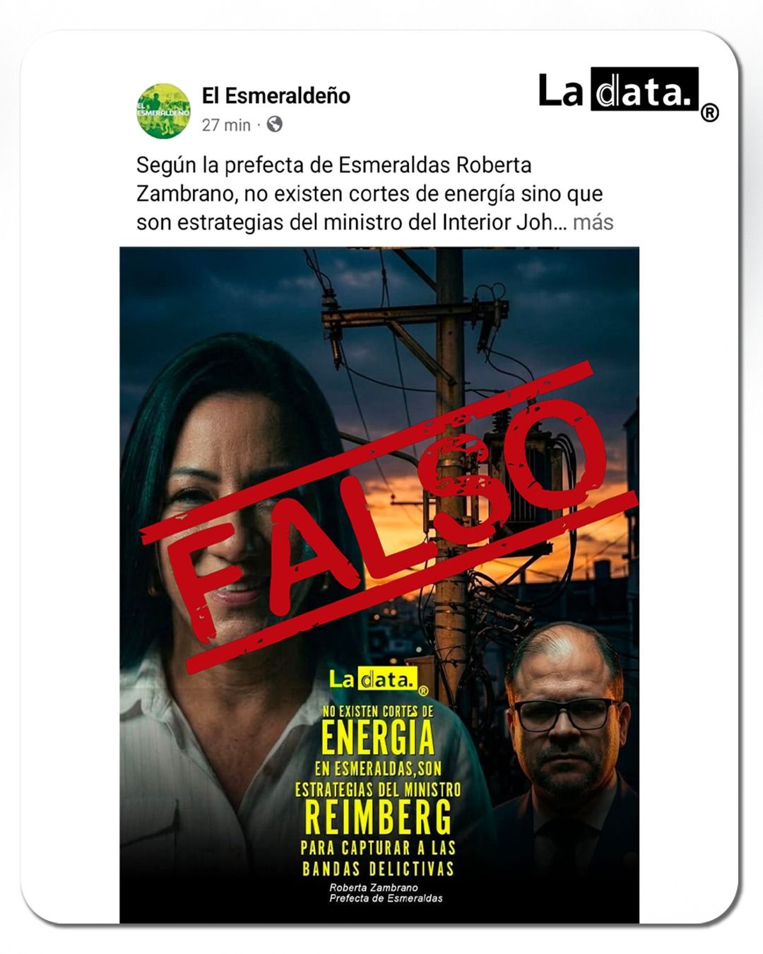 ¡Basta de Mentiras! Desmentimos y denunciamos categóricamente el uso ilegal de nuestra imagen para desinformar.