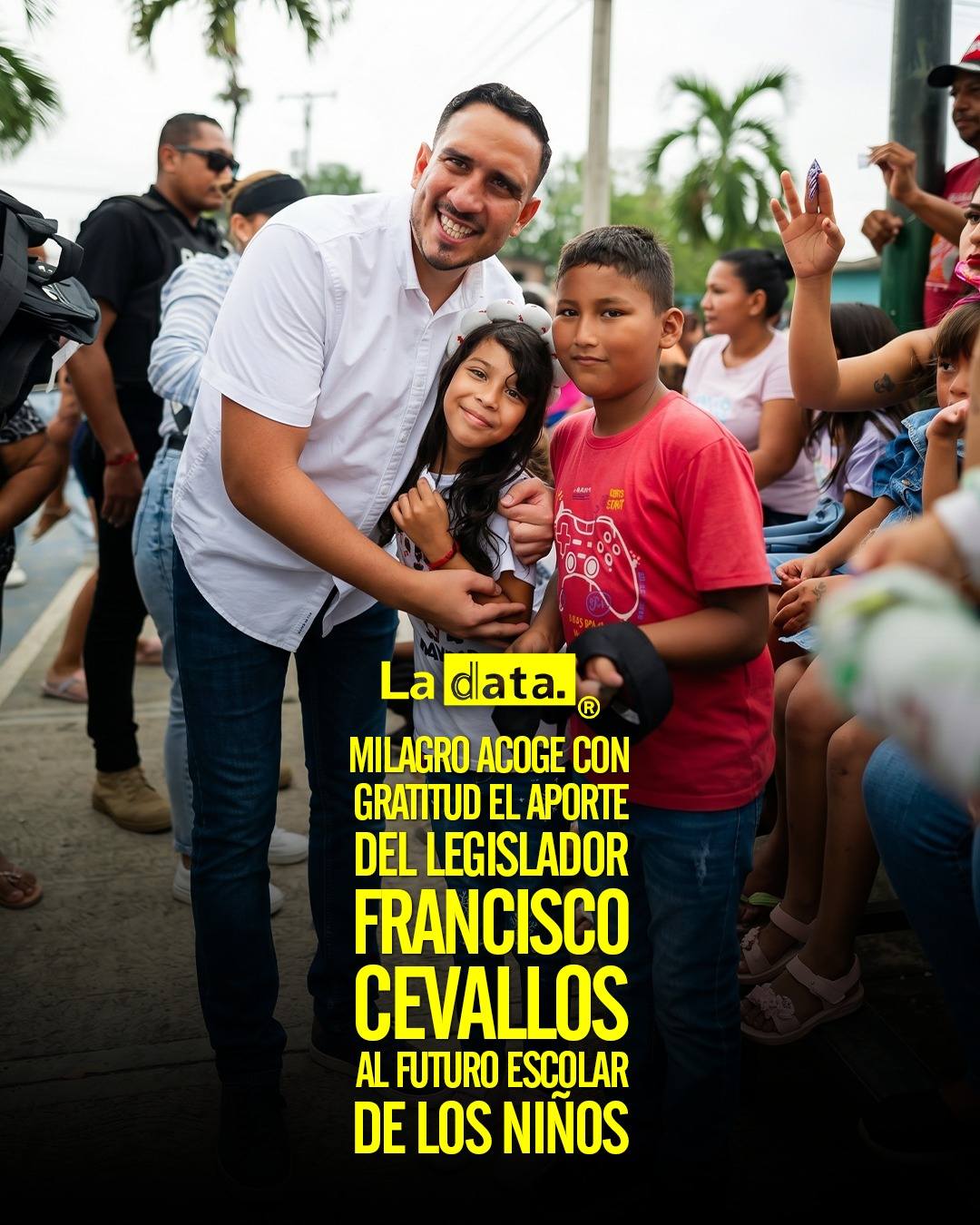 Milagro acoge con gratitud el aporte del legislador Francisco Cevallos al futuro escolar de los niños.