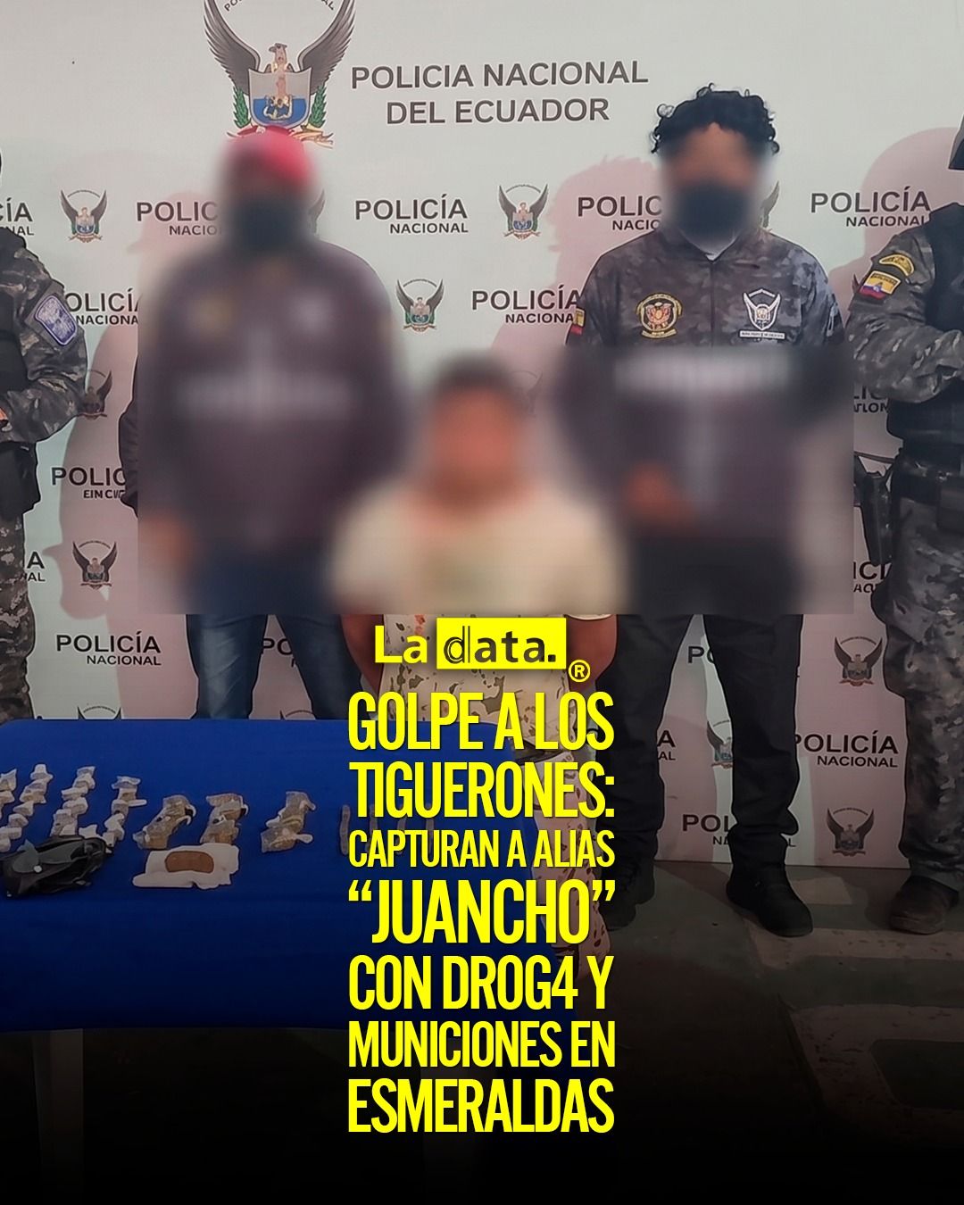 Golpe a Los Tiguerones: capturan a alias “Juancho” con drog4 y municiones en Esmeraldas