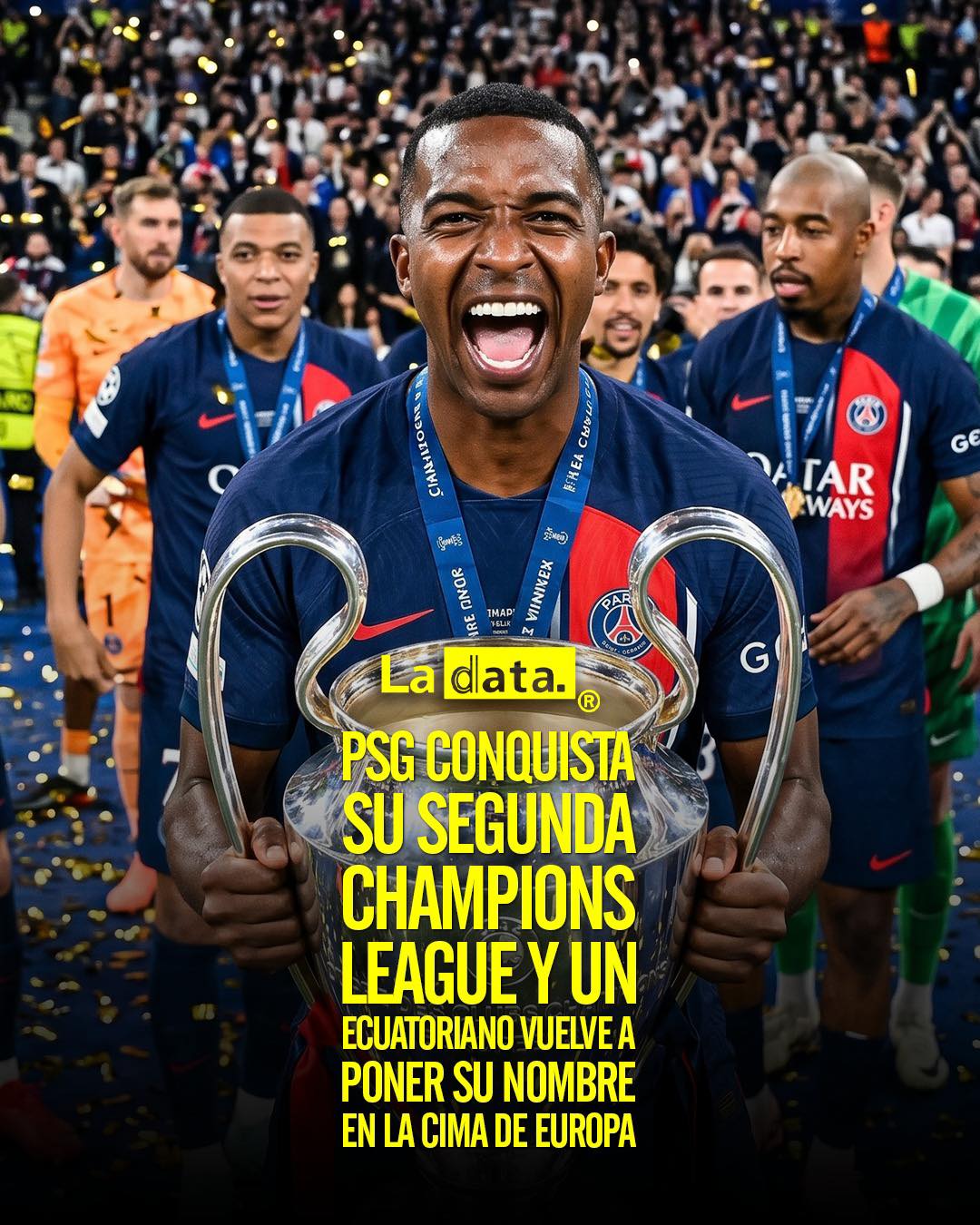 PSG conquista su segunda Champions League y un ecuatoriano vuelve a poner su nombre en la cima de Europa