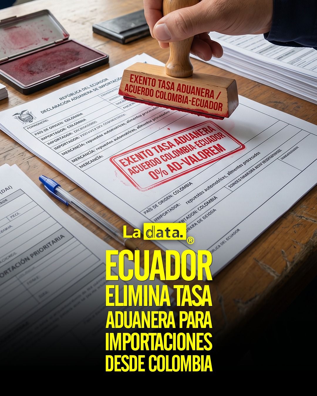 cuador elimina tasa aduanera para importaciones desde Colombia