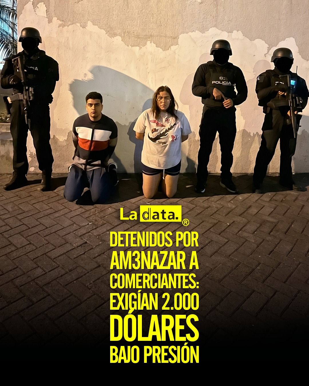 Detenidos por am3nazar a comerciantes: exigían 2.000 dólares bajo presión.