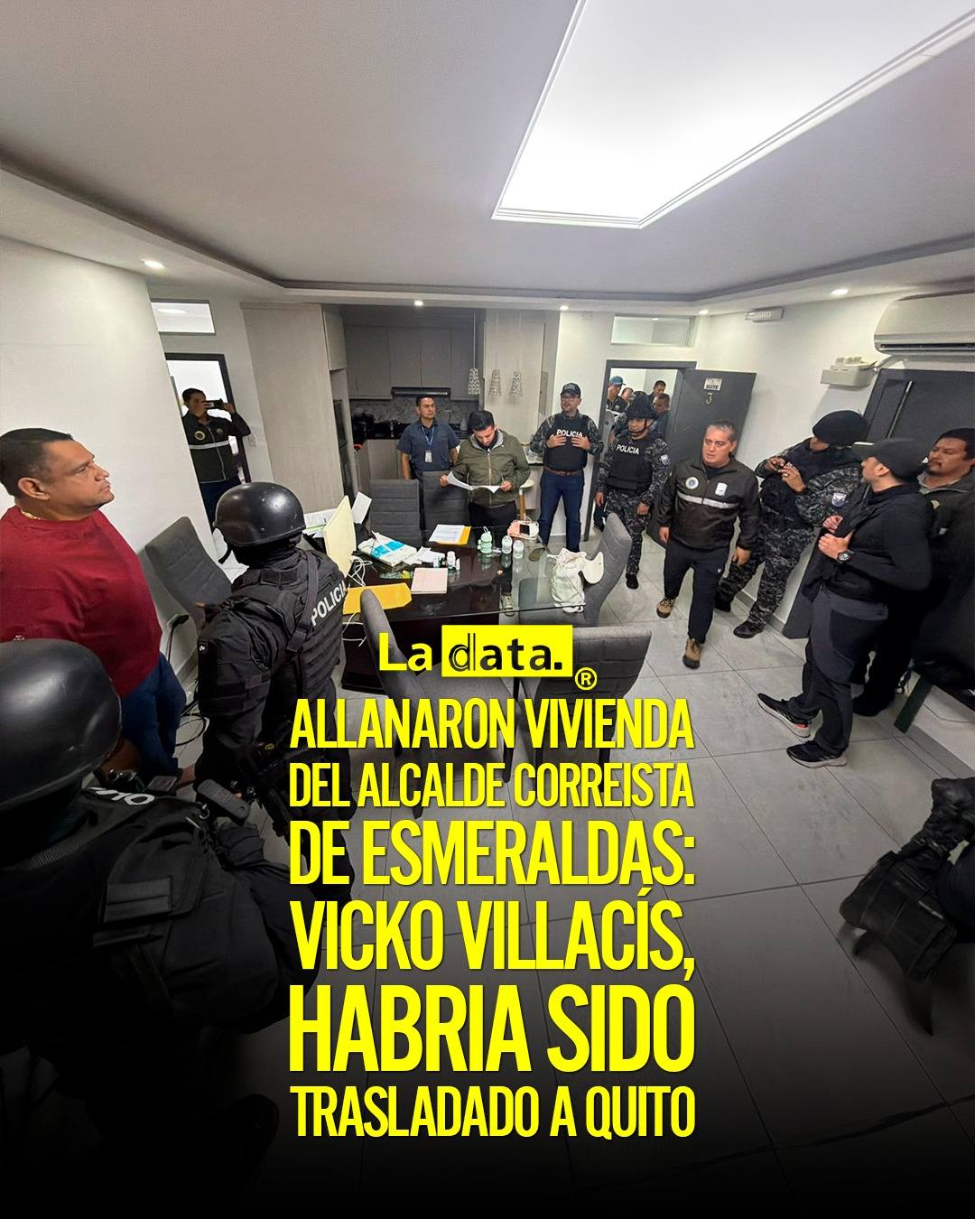 Allanaron vivienda del alcalde de Esmeraldas: Vicko Villacís fue trasladado a Quito.