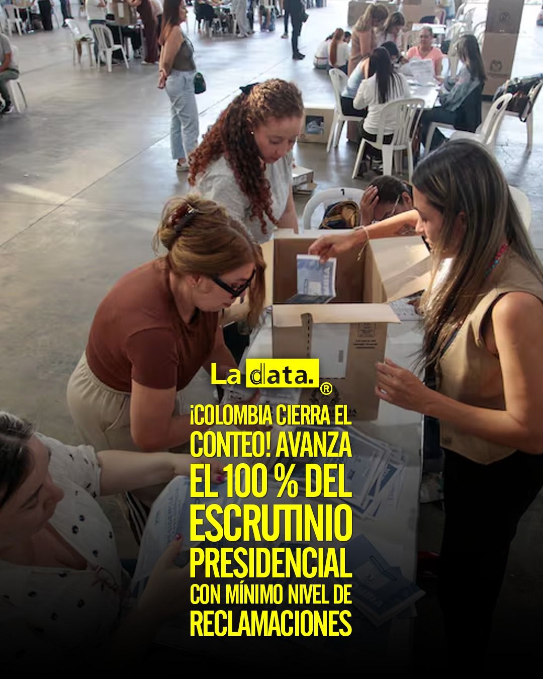 ¡Colombia cierra el conteo! Avanza el 100 % del escrutinio presidencial con mínimo nivel de reclamaciones