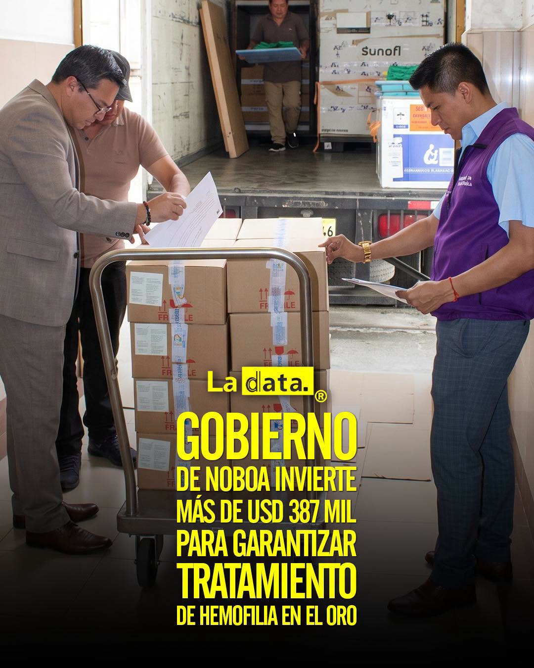 #Tendencia ​Gobierno de Noboa invierte más de USD 387 mil para garantizar tratamiento de hemofilia en El Oro. Con el objetivo