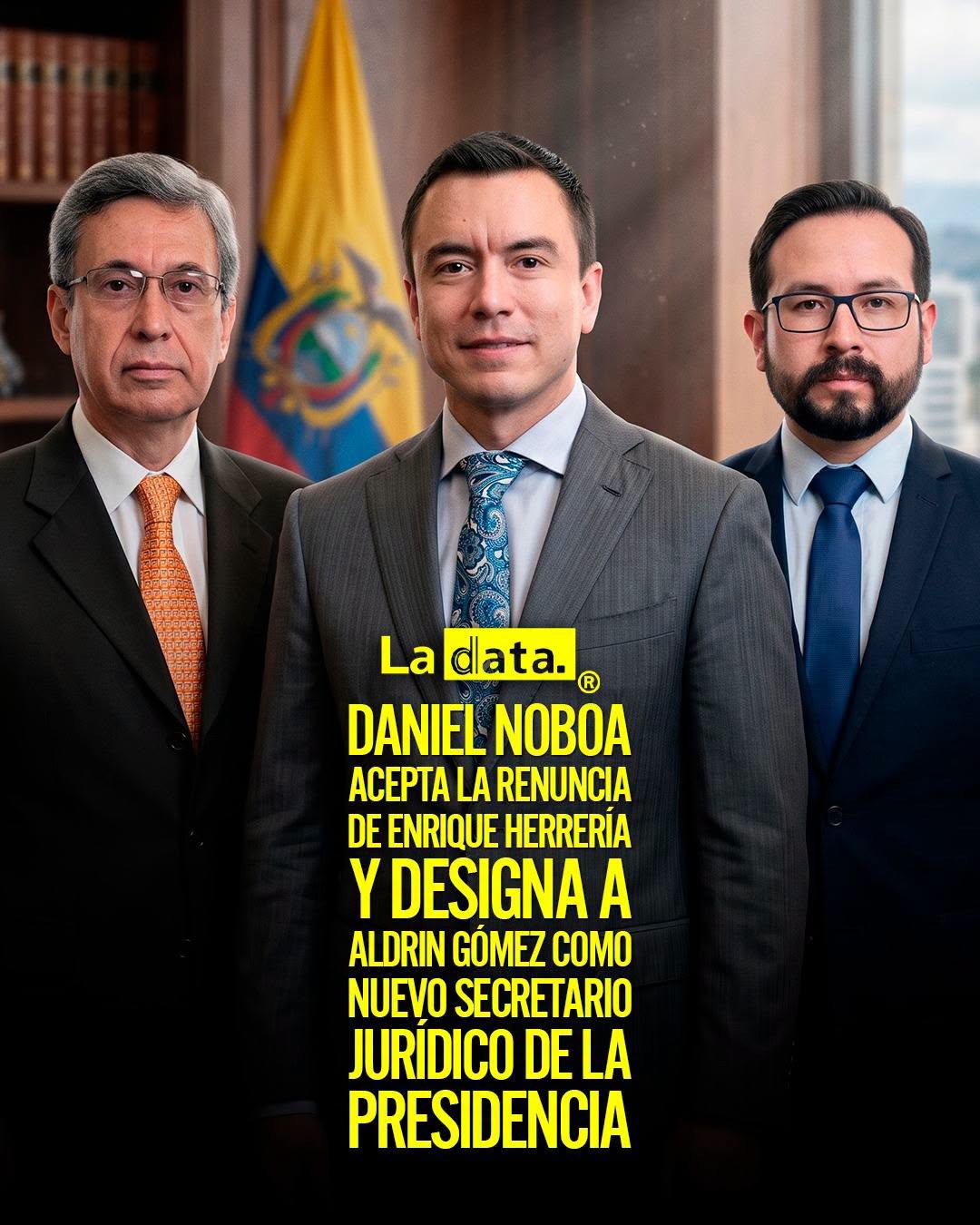 @ladataec 👈 ‎ ‎#ladata #TendenciaPolítica #DanielNoboa #EnriqueHerrería #Presidencia