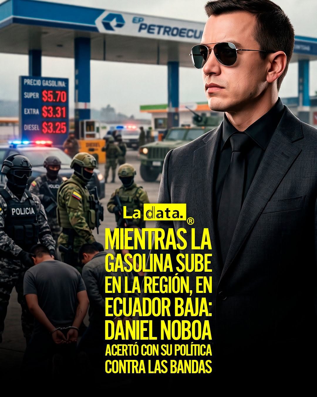 @ladataec👈 #LaData #TendenciaPolitica #DanielNoboa #Gasolina