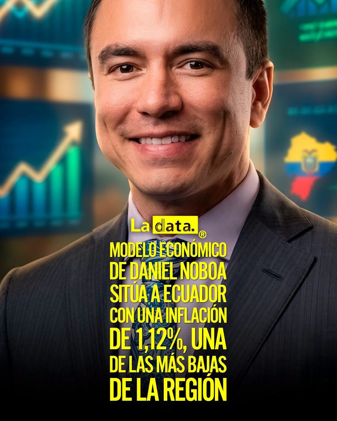 @ladataec 👈 ‎ ‎#ladata #TendenciaPolítica #DanielNoboa #InflaciónMasBaja